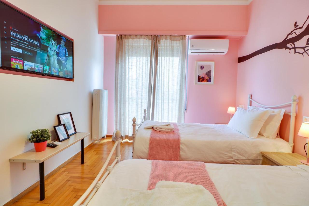Spacious Central Flat☆3Min To Metro☆Ac|Netflix|Pc Афіни Екстер'єр фото